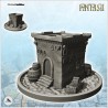 Medieval house on pedestal with flat roof and exterior accessories (5)