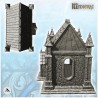 Bâtiment gothique en pièce avec toit en tuiles et pointes (12)