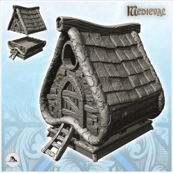 Medieval house with rounded roof and wooden access stairs (18)