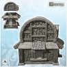 Medieval house with rounded roof in roof and round windows (30)