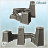 Modular set of medieval stone defensive walls and towers (12)