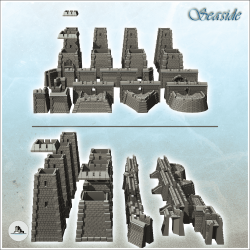 Set modulaire de murailles et tours de défense en pierre médiévales (12)