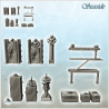 Set de statues avec échafaudage à différents étapes de fabrication (16)