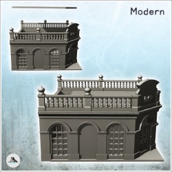 Bar européen avec toit à balustrades et ornements baroques (4)