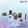 Set d'accessoires futuristes avec bunker et équipement de communication (2)
