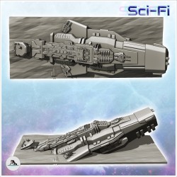 Enorme carcasse de vaisseau de guerre spatial (partie avant) (3)