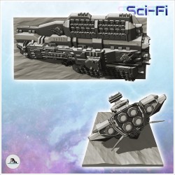Enorme carcasse de vaisseau de guerre spatial (partie arrière) (4)