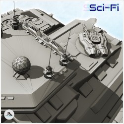Enorme carcasse de vaisseau de guerre spatial (partie arrière) (4)