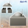 Maison futuriste Tatooine avec sphère de toit et antennes (6)