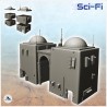 Bâtiment futuriste Tatooine avec sphères de toit et grande arche centrale (8)