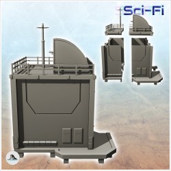 Futuristic command post with access staircase and rounded annex on the roof (14)