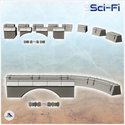 Set de murailles futuristes de protection et barrières de check-point (17)