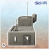 Set of two futuristic houses with flat roof and electronic doors (20)
