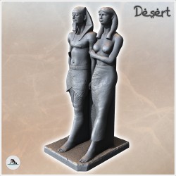 Statue égyptienne de Mykérinos et Khâmerernebty II (4)