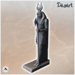 Statue of Egyptian god Ra standing on stone platform (6)
