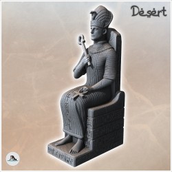 Statue du pharaon égyptien Ramsès II 2 assis sur trône avec sceptre royal (7)