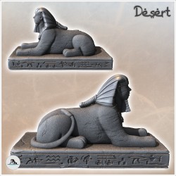 Sphinx allongé avec Némésis sur plateforme en pierre (9)
