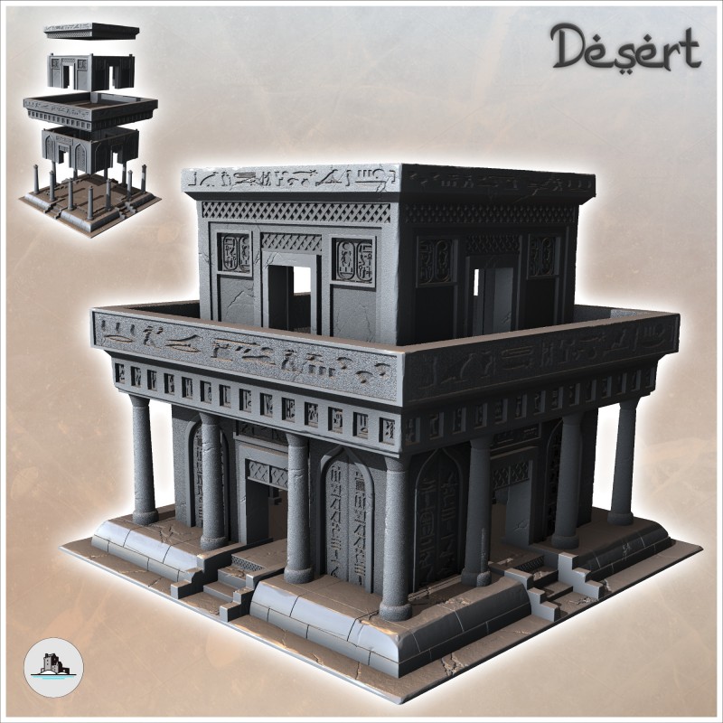 Egyptian Stone Temple with Access Stairs and Floor (1)