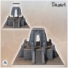 Temple égyptien avec obélisques et escaliers d'accès (3)