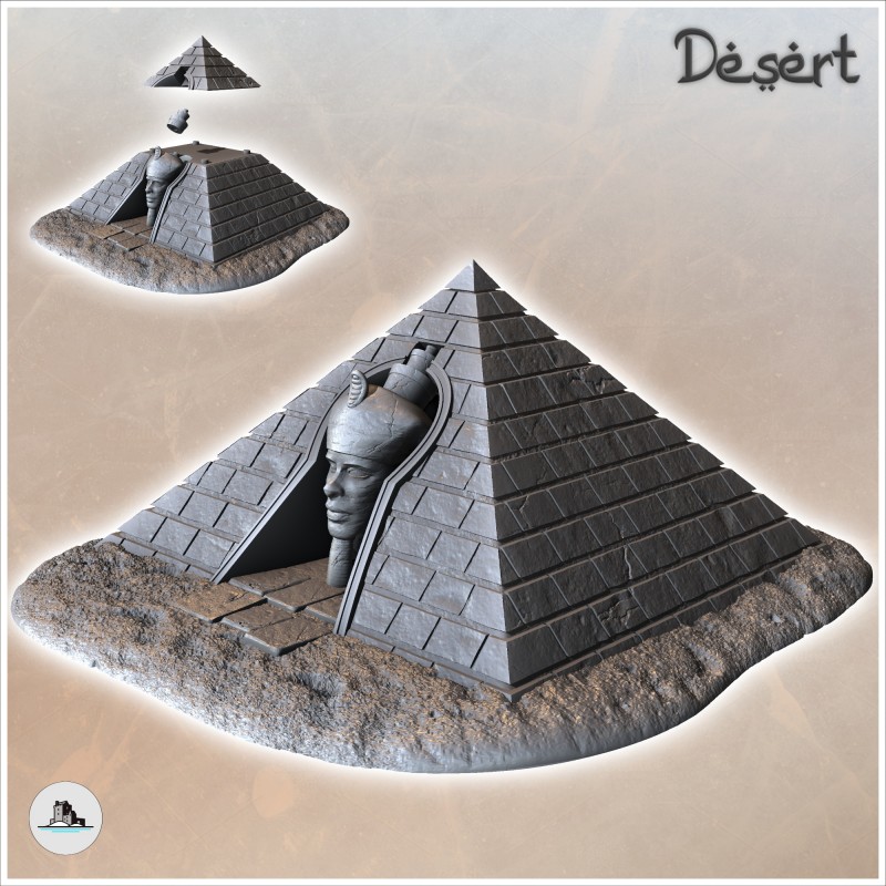 Egyptian Pyramid with Large Carved Pharaoh Statue (21)