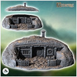 Maison hobbit sous terril avec porte ronde et cheminée (28)