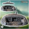 Hobbit house under ground with round door and fireplace (28)