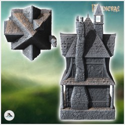 Grande maison médiévale avec auvent et toits concaves (36)