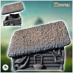 Maison hobbit avec toit concave pentue et porte ronde en bois (18)
