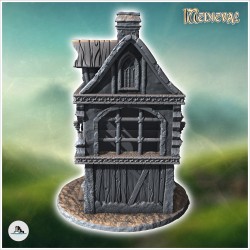 Medieval house with two floors, fireplace and large windows (41)