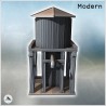 Water tank on wooden structure with metal faucet (2)