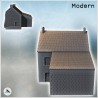 Bâtiment moderne à toit à la Mansart, escalier d'accès à balustrade moulée et double cheminées (17)