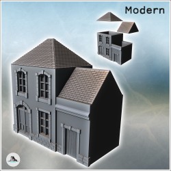 Bâtiment moderne à toit en ardoise avec annexe et étage (20)