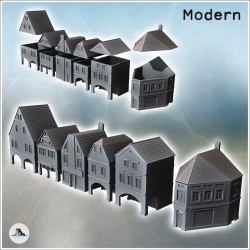 Set of six buildings with...