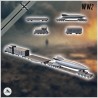 Set de convoi ferroviaire avec wagon et remorque à missile balistique allemand V2 (5)