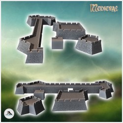 Modular set of stone defensive walls with forts (2)