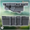 Muraille de défense médiévale avec habitation (version avec maison et tour)