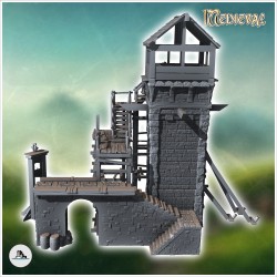 Medieval stone tower and wooden staircase and guillotine (14)