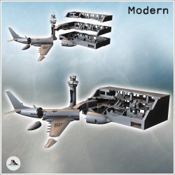 Destroyed modern airport...