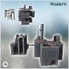 Set de bâtiments industriels avec silo de stockage et cheminée de ventilation (3)