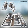 Industrial Zone Set with Railway Tracks, Railway Trains, Industrial Buildings and Enclosure (6)