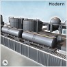 Industrial Zone Set with Railway Tracks, Railway Trains, Industrial Buildings and Enclosure (6)