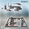 Grand set de base militaire moderne avec hangars, tour miradors et enceinte de protection (11)