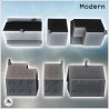 Set of three modern houses with garage and floors (12)
