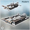 Modern base set with watchtowers, wooden enclosure and train (14)