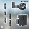 Set de bâtiments et accessoires modernes avec tour de contrôle et parabole (21)
