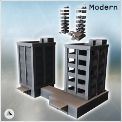 Modern double buildings with canopy base and flat roofs (22)