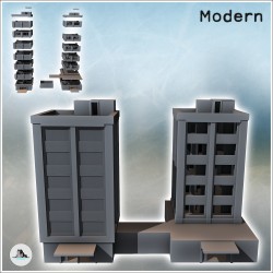 Double immeubles modernes avec base à auvent et toits plats (22)
