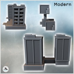 Double immeubles modernes avec base à auvent et toits plats (22)