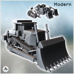 Modern excavator with large...