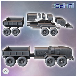 Futuristic Eight-Wheel Truck with Rear Trailer and Mid-Engine (9)